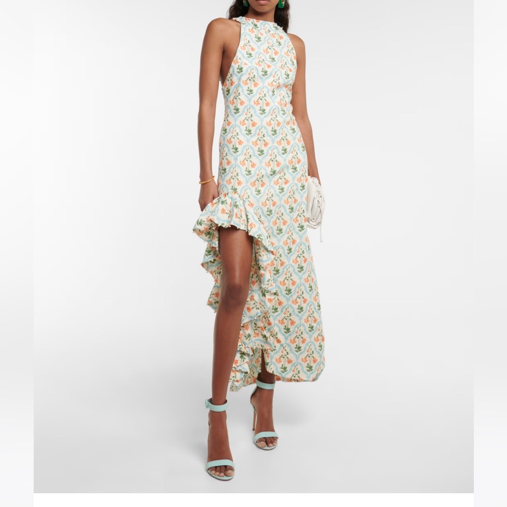 NWT AGUA BY AGUA BENDITA Gerbera printed linen maxi dress, large